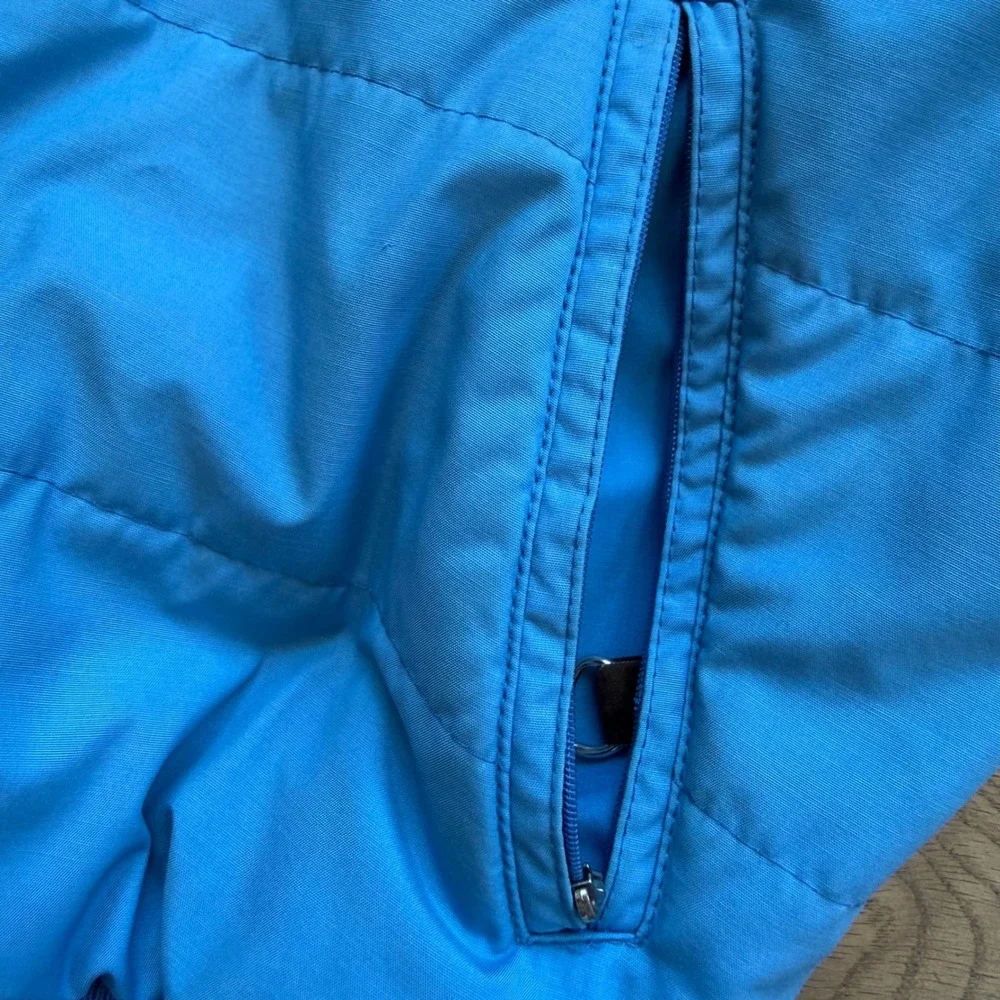 Vintage Swing West Puffer Jacket Mens Blue Red Quilted Made in USA Full Zip L